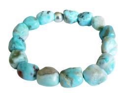 Larimar hellblau Edelstein Nugget Armband Stretcharmband Längen Wahl